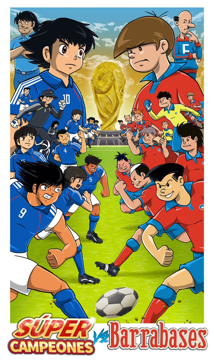 SantosDorados81's tweet photo. Portada y 3 páginas de la maqueta crossover de Barrabases vs  Supercampeones.

#supercampeones #barrabases  #tomisaki #ciruela  #OliverAtom  #cañoncito #burro #victordenver #armandcallahan #bototo #sam #roque #mono #pelusa #torito #chico #pirulete #guatón #pelao #misterpipa https://t.co/bnCFJArqok