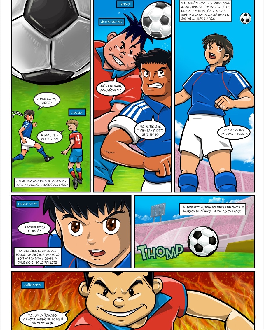 SantosDorados81's tweet photo. Portada y 3 páginas de la maqueta crossover de Barrabases vs  Supercampeones.

#supercampeones #barrabases  #tomisaki #ciruela  #OliverAtom  #cañoncito #burro #victordenver #armandcallahan #bototo #sam #roque #mono #pelusa #torito #chico #pirulete #guatón #pelao #misterpipa https://t.co/bnCFJArqok