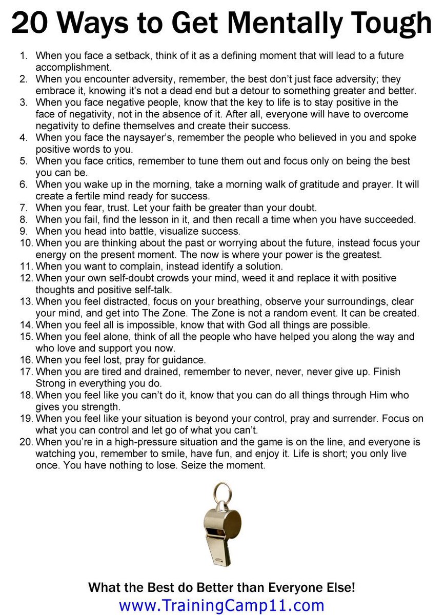 20 Ways to Get Mentally Tough.