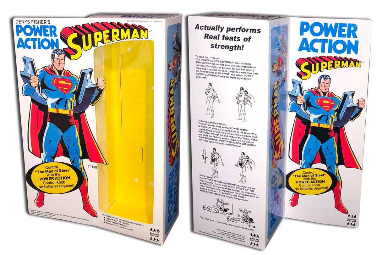 Reproduction Denys Fisher Power Action Superman Box #PowerActionSuperman #Mego #DenysFisher #Superman