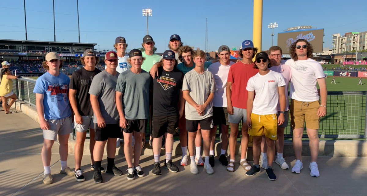 Pretty cool to see where Coaches Layne Somsen and Logan Landon played ball! Tulsa Drillers got the win and we got to see some fireworks! #GoWest