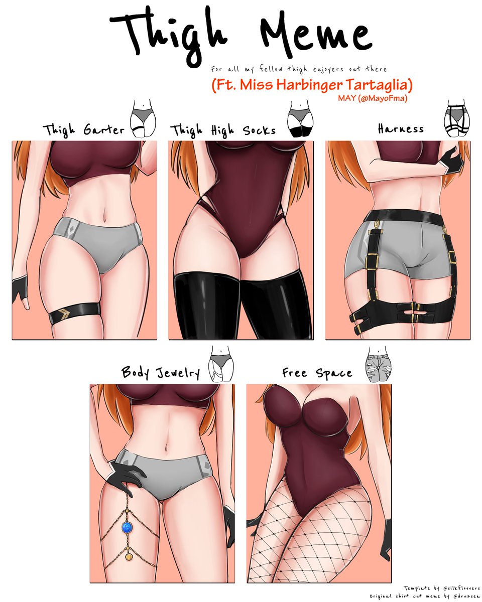 Thigh meme with Miss (T H I C C) Harbinger #tartaglia タ ル タ リ ヤ #genderbend...