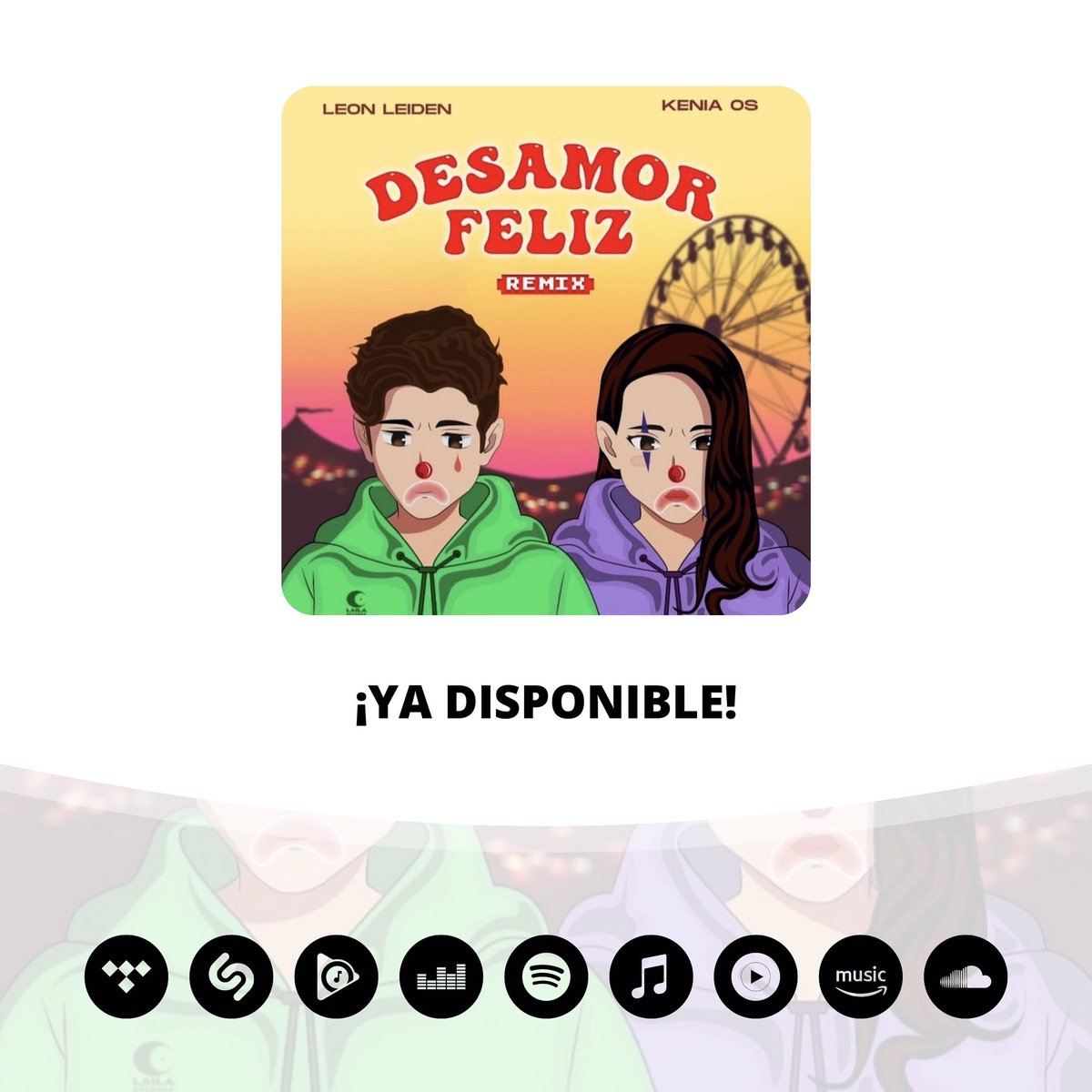 OrgFandomsPy's tweet image. 🆕 | #DesamorFeliz de Leon Leiden &amp;amp; Kenia Os ya se encuentra disponible en todas las plataformas digitales de música.