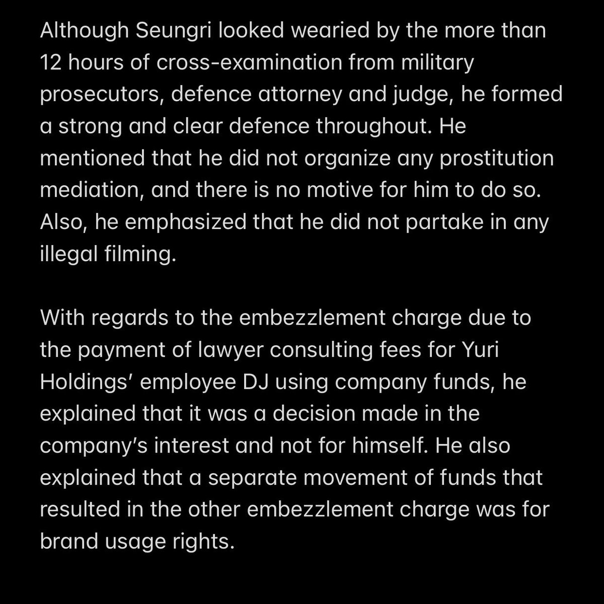 origamicranebx2's tweet photo. Translation of 24th Hearing:
https://t.co/RId6D9QJ0z

(Part 1)
#SeungriSideOfStory #JusticeForSeungri https://t.co/JLQULLuTeA