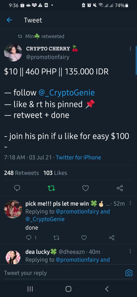 dzbernal's tweet photo. @promotionfairy @jasminb_27 @_CryptoGenie Done https://t.co/zo5pVaDYpD