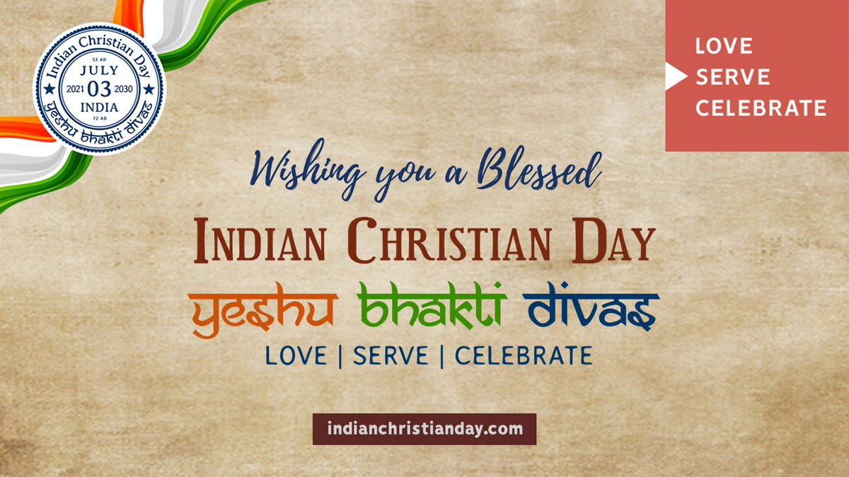 iChristianDay's tweet photo. Wishing you a very Blessed Indian Christian Day/ Yeshu Bhakti Divas! Love you neighbour, Serve the society, Celebrate Jesus!!
#Indian #Indians #India #Christian #Christians #Jesus #Christ #love #service #celebrate #Celebrations  #blessed #indianchristianday https://t.co/wJCkG4SmOR
