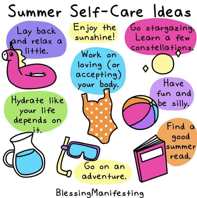 Summer is in full swing! What is your preferred form of self-care?
#summertime #MentalHealthMatters #selflove