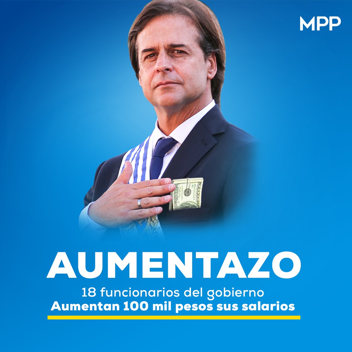 AlfTuitea's tweet photo. Al final el shock de austeridad era en el bolsillo de los trabajadores que hace dos años no tienen aumento de salario y pagan más impuestos @LuisLacallePou. https://t.co/kxkQXme618