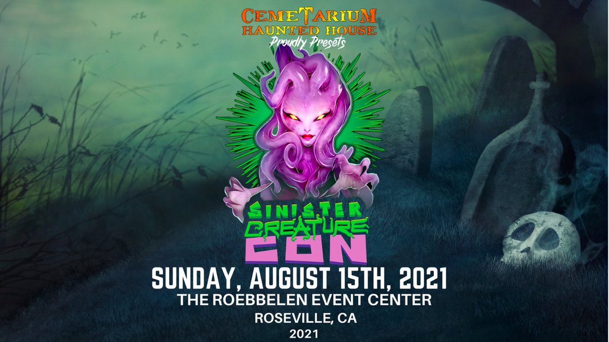 SinCreatureCon's tweet image. Sinister Creature Con stalks The Grounds in Roseville on Sunday, August 15th, 2021.  Let's welcome the return of the horror con!  Tickets SinisterCreatureCon.com
#horrorcon #horrorconvention #roseville #lovehorror #horrorcosplay #cosplay