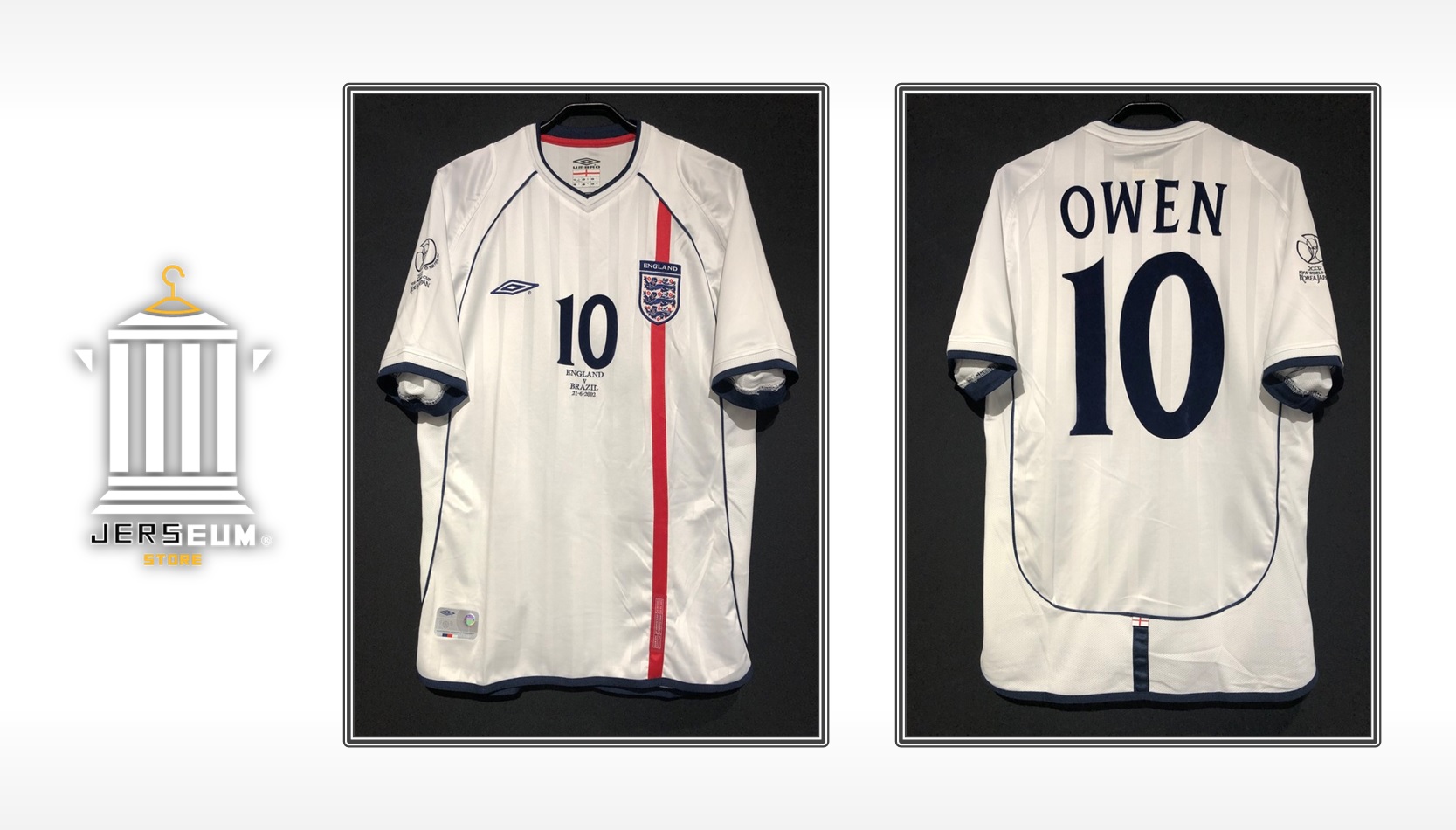 Jerseum Store ジャージアム ストア Wc02 England H No 10 Owen 17 990 マイケル オーウェン選手 W杯02準決勝の対ブラジル代表戦仕様 同試合で先制ゴールを挙げています 詳細はコチラ T Co Twmj13htte Base Euro