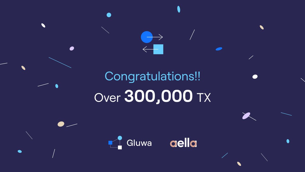 Following the <a href="/Aella/">Aella MFB</a>-<a href="/Gluwa/">Gluwa</a> wallet integration, we are very excited to have already reached 300k transactions on our custom @Luniverse_io sidechain 🎉🎉

#blockchain #Gluwa #Luniverse #sidechain

sidescan.luniverse.io/chains/3158073…