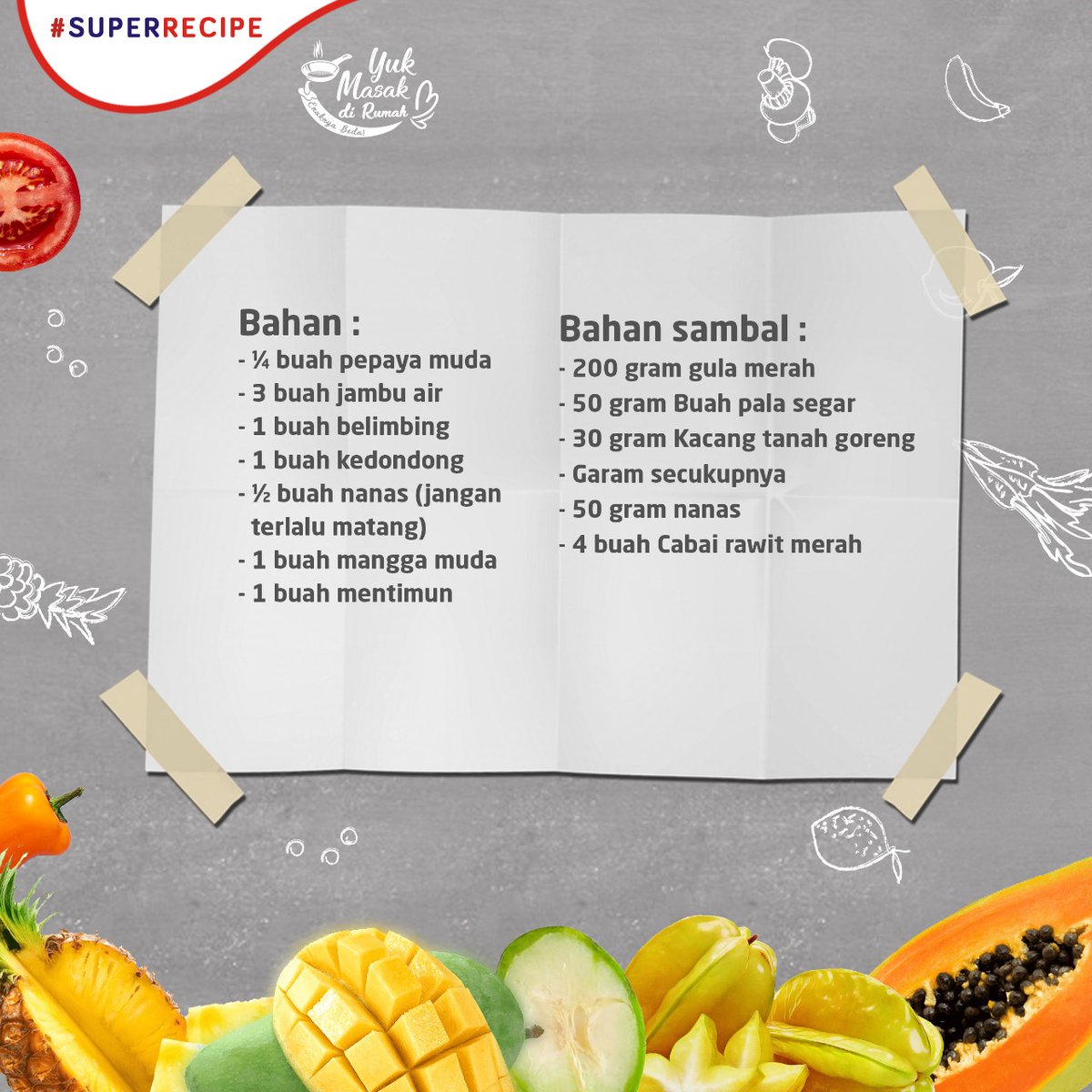 InfoSuperIndo's tweet photo. Nah, ada yang udah nyobain rujak natsepa belum? Itu lho, rujak khas Ambon yang terkenal. Cuss yang kepengen nge-rujak dipraktekkin ya resepnya. Kalo bahannya belum lengkap, yuk belanja #keSuperIndo sekarang. 

#SuperIndo #SuperHemat #SuperSegar #SuperRecipe #YukMasakDiRumah https://t.co/00tlo0Sh8H