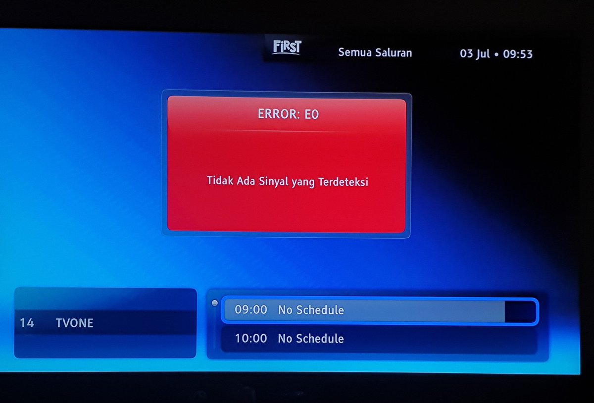 YumiAdriano's tweet photo. nih nonton tv aja ga bisa, pegimane ini @FirstMediaCares, kalau kami telat bayar dikenakan denda, kalian bolak balik gangguan jaringan ga pernah ada kompensasi buat pelanggan 🤪😑 https://t.co/eTerFCqhwf