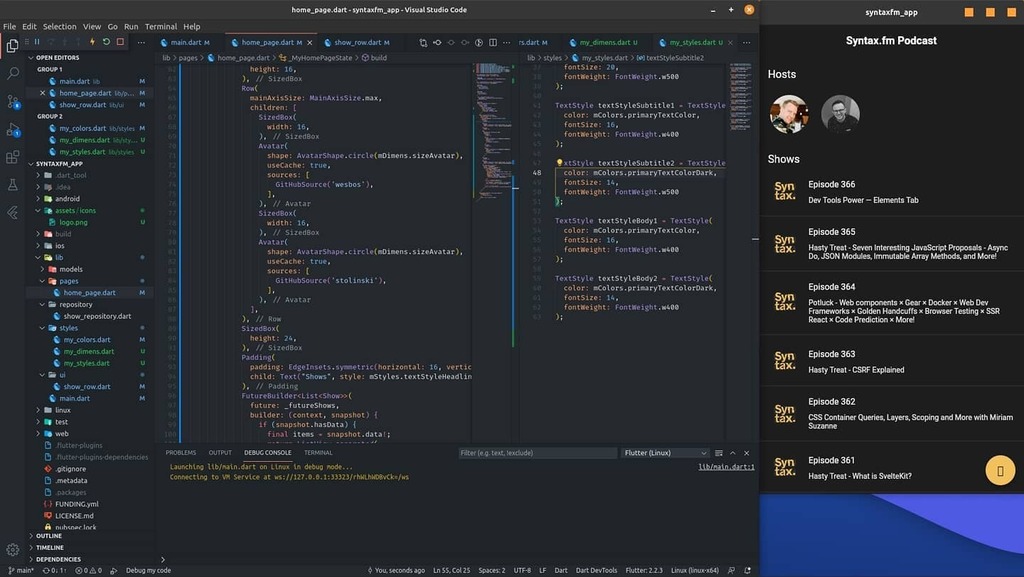 polilluminato's tweet image. First tests on my new Flutter app for Linux. It works pretty amazing after only 2h of coding 💙 #syntaxfm #flutter #fluttercommunity #flutterdev #code #linux #softwaredeveloper #softwareengineer