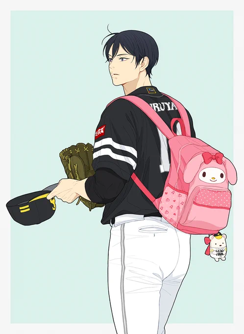 若手投手に可愛いブルペンリュックを持たせるのが好き💖💖 