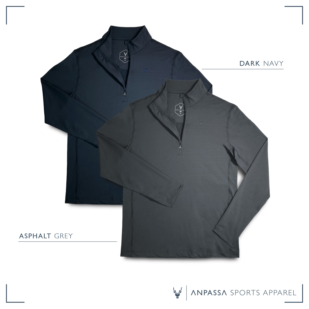 The IMPACT Zip Top | £65

Colours:
- Dark Navy
- Asphalt Grey

Features:
- 85% SEAQUAL® YARN, 15% Elastane
- 4-way stretch
- Lightweight
- Moisture-wicking
- Flatlock seams
- Product Weight: 241g