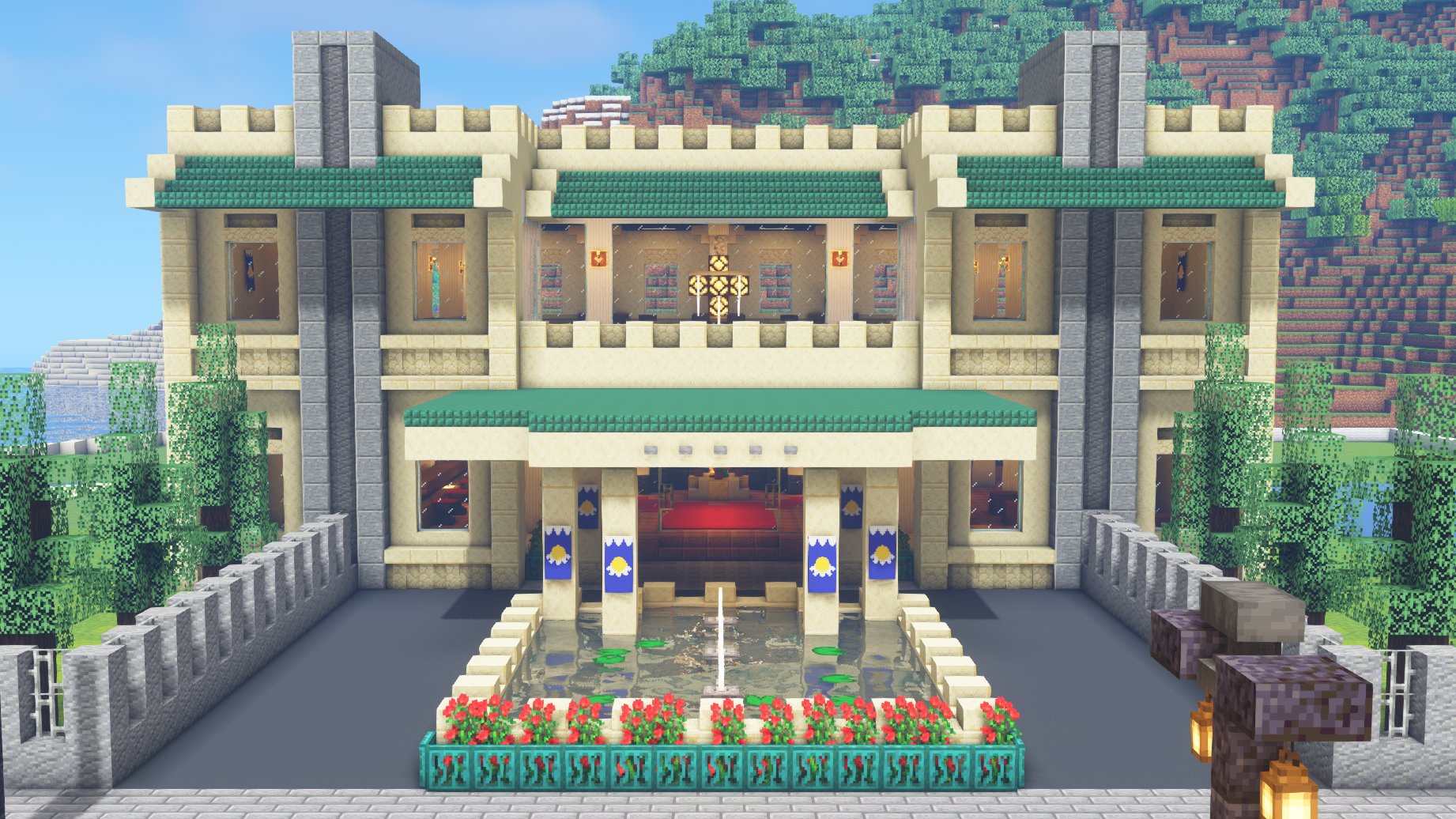 Yukisan ユキサン マイクラ建築 建設中のホテル ロビー棟の様子 マイクラ Minecraft Minecraft建築コミュ バニラ建築学部 ホテル T Co 6vykmnqm3o Twitter