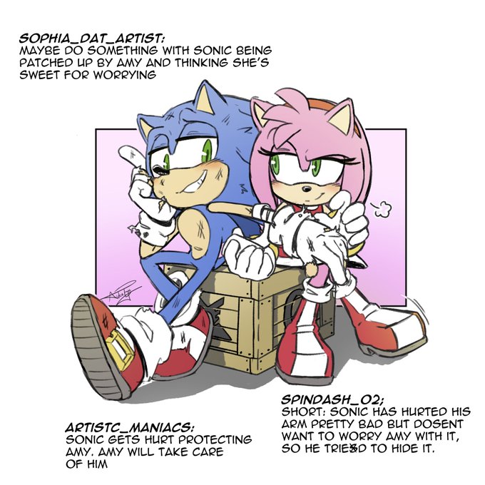 I draw sonic scruncly on X: short sonamy comic #SonAmy