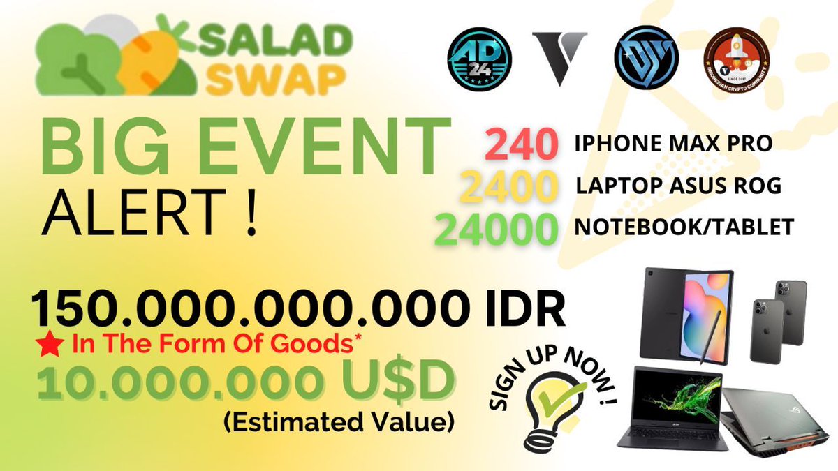 Bitcoin_NKRI's tweet photo. Big EVENT on https://t.co/jVju5Cpo6S Join Now! Get Your Favourite Prize! 
Total Prize 10.000.000$ *in form of the goods
👉Participate Here (Read Terms and Condition) :
https://t.co/AcZYBLZuh7

#DJV #BNKRI #AD24 #RDJV #SDJV #VEX #Airdrops #Crypto #BTC #doge https://t.co/8EKCgfWiP2