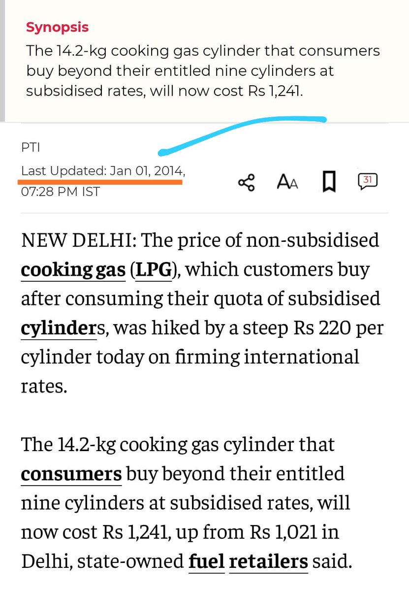 DrSatishPoonia's tweet photo. गैस सिलेंडर कब महंगा था? मई, 2014 से पहले आप तुलना करेंगे तो बिना सब्सिडी यह 1000 से भी अधिक कीमत पर मिलता था। UPA ने सब्सिडी के सिलेंडर सीमित किए हुए थे। फिर अब इतना हल्ला क्यों? https://t.co/Mnz0XDstVJ
