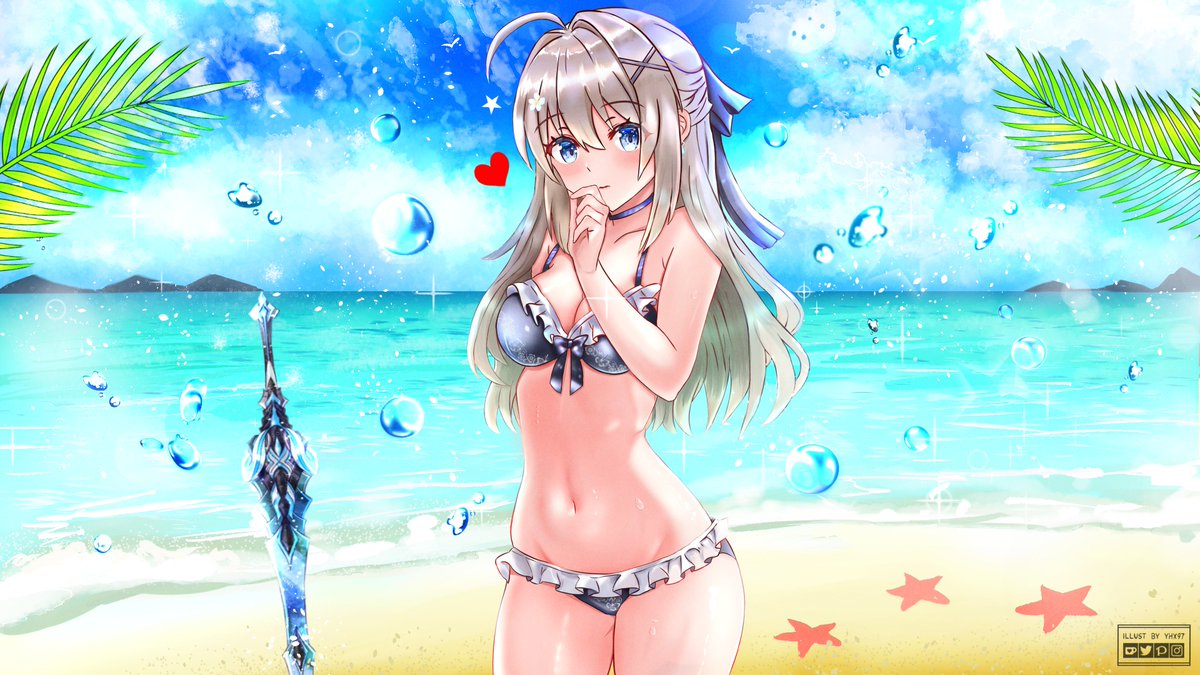 Cloud Art Commissions Open Me Drew Epic Conquest 2 Summer Claris Epicconquest2 Art Swimsuit Fanart Digitalart Illustration 水着 背景美術 アニメ イラスト好きな人と繋がりたい T Co Auqccrookk