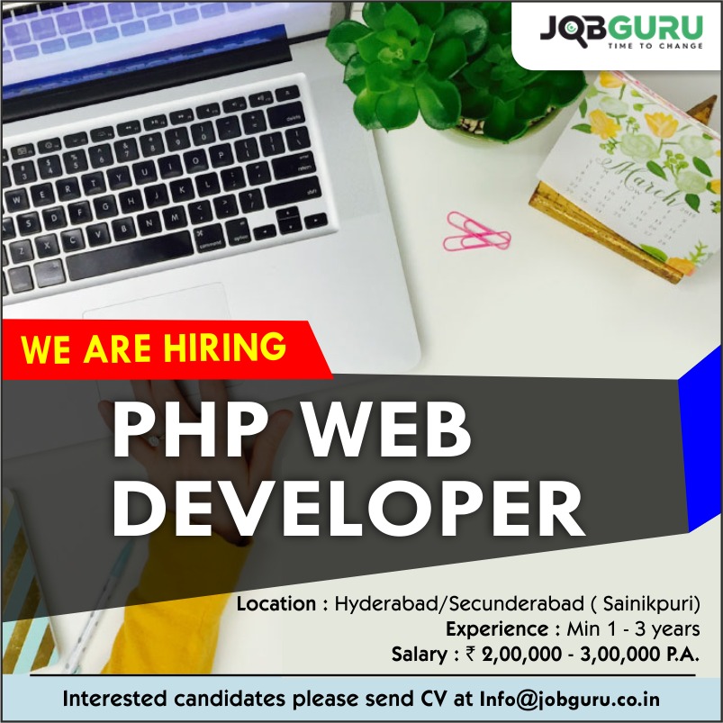 OfficialJobguru's tweet image. 𝐖𝐞 𝐚𝐫𝐞 𝐇𝐢𝐫𝐢𝐧𝐠 !!
✦ Post : #PHPWebDeveloper
✦ Experience : 1-3 Yrs
✦ Salary : Not Disclosed
✦ Location : Hyderabad
Drop your #CV at 𝒊𝒏𝒇𝒐@𝒋𝒐𝒃𝒈𝒖𝒓𝒖.𝒄𝒐.𝒊𝒏
#jobguru #jobs #ITjobs #jobalert #PHP #phpjobs #Webdeveloper #jobseekers #Hiringnow #hiring #IT