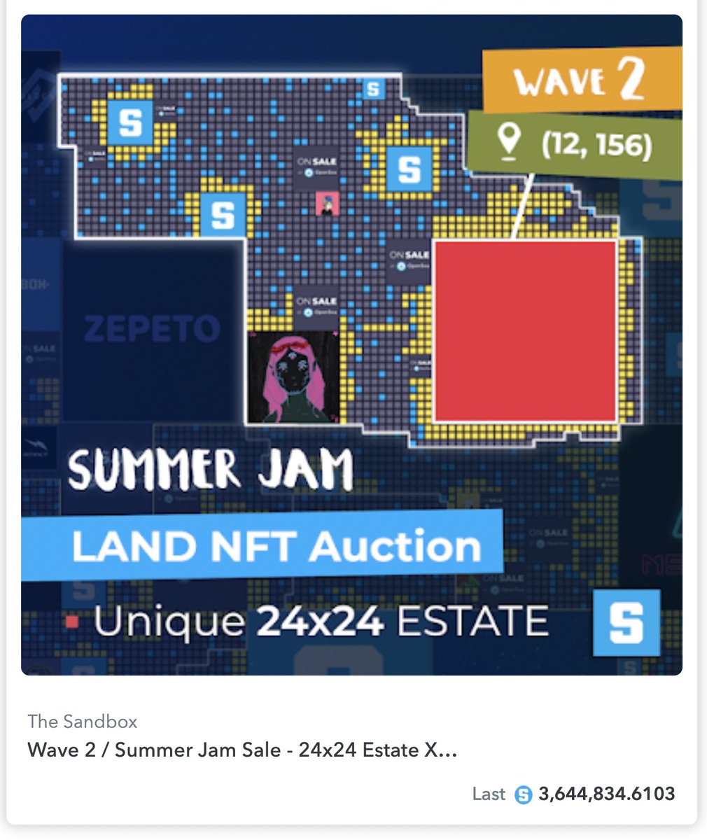 borgetsebastien's tweet photo. 🎉 New day, new record for @TheSandboxGame 

👏 HUGE Congrats to DANNY who won the Estate XL 24x24 auction for 3,644,834.6103 $SAND (~ $874k usd)

📈Previous record was $650k usd just 2 weeks ago.

🙏Proud to welcome you to our #LANDOwners community and build with you great games https://t.co/XD7xrCZ5MD
