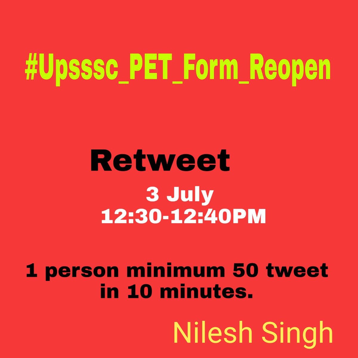 DeepakK19261665's tweet photo. #Upsssc_PET_Form_Reopen    अंतिम सप्ताह मे  आयोग की वेबसाइट down होने के वजह से, upsssc के PET मे 10 लाख से अधिक छात्र FORM नहीं भर पाए है| अतः UPSSSC को आवेदन के लिए कम से कम 7 दिन का मौका पुनः देना चाहिए ताकि सबको EXAM देने का समान अवसर मिले @myogiadityanath @kpmaurya1 @aajtak https://t.co/MMKAQXiVfH