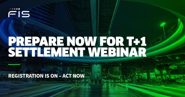 Johnschmeelkwi's tweet image. Register for FIS’ “Prepare Now for T+1 Settlement” #ExpertRoundtable discussion, July 29, 2021, 11:00 a.m. ET at 
spr.ly/6015ypXwF