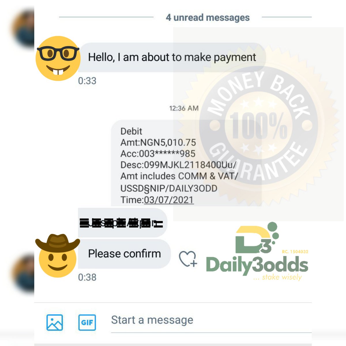 azamanny123's tweet photo. It's 5k sir for the entire month of July vip π€
Registering with us comes with 100% guarantee
And total peace of mind... #Daily3odds @daily3odds https://t.co/CgGIwg33yY