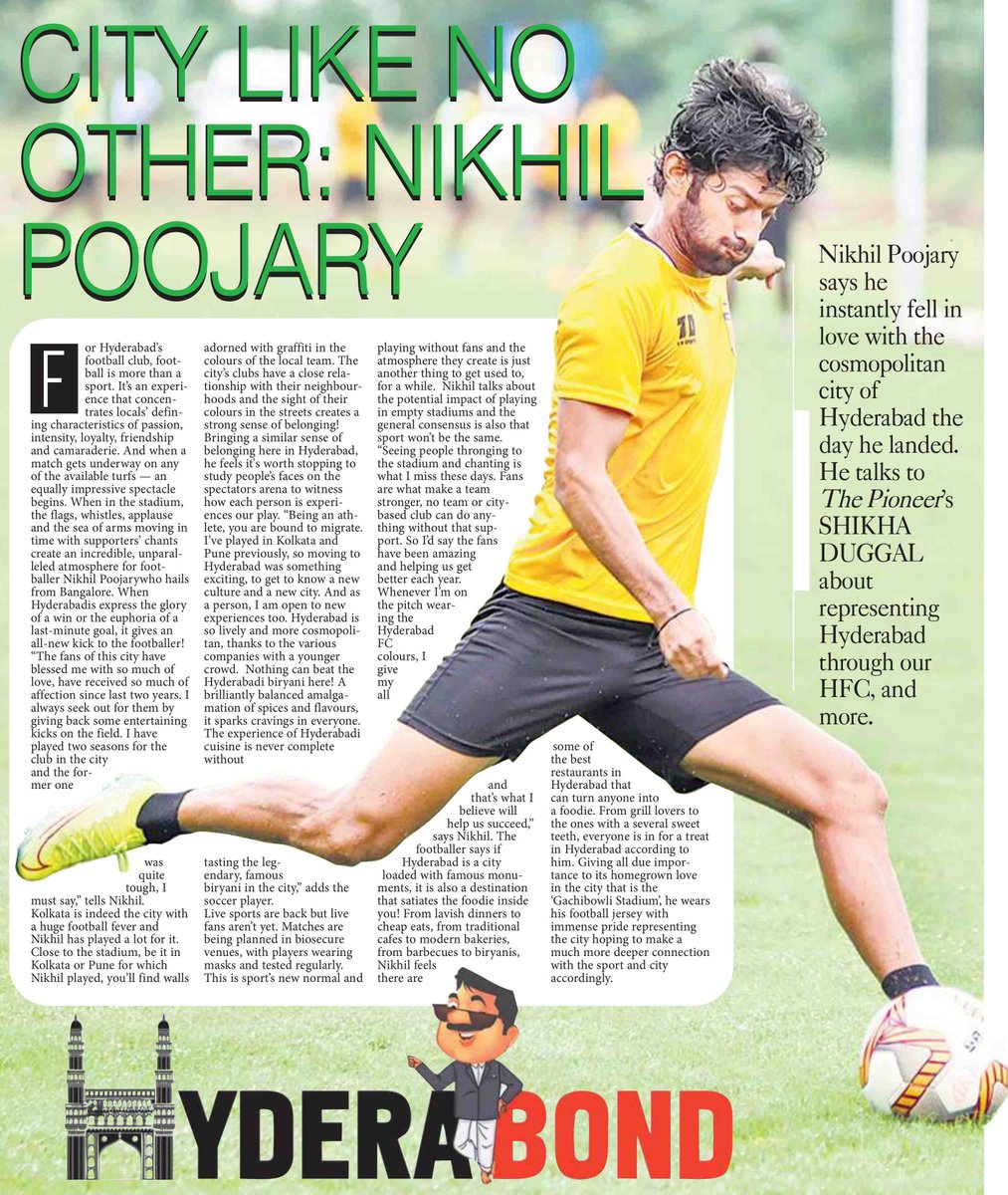 Hyderabad FC (@hydfcofficial) on Twitter photo 🙌 From Mangalore to Hyderabad!
<a href="/nikhilcpoojary/">Nikhil Poojary</a> speaks about the streets, eats, and everything he loves about Hyderabad in a special interview with <a href="/TheDailyPioneer/">The Pioneer</a>.
#MediaWatch #HyderabadFC 💛🖤
Read the full interview 👇 🙌 From Mangalore to Hyderabad!
<a href="/nikhilcpoojary/">Nikhil Poojary</a> speaks about the streets, eats, and everything he loves about Hyderabad in a special interview with <a href="/TheDailyPioneer/">The Pioneer</a>.
#MediaWatch #HyderabadFC 💛🖤
Read the full interview 👇