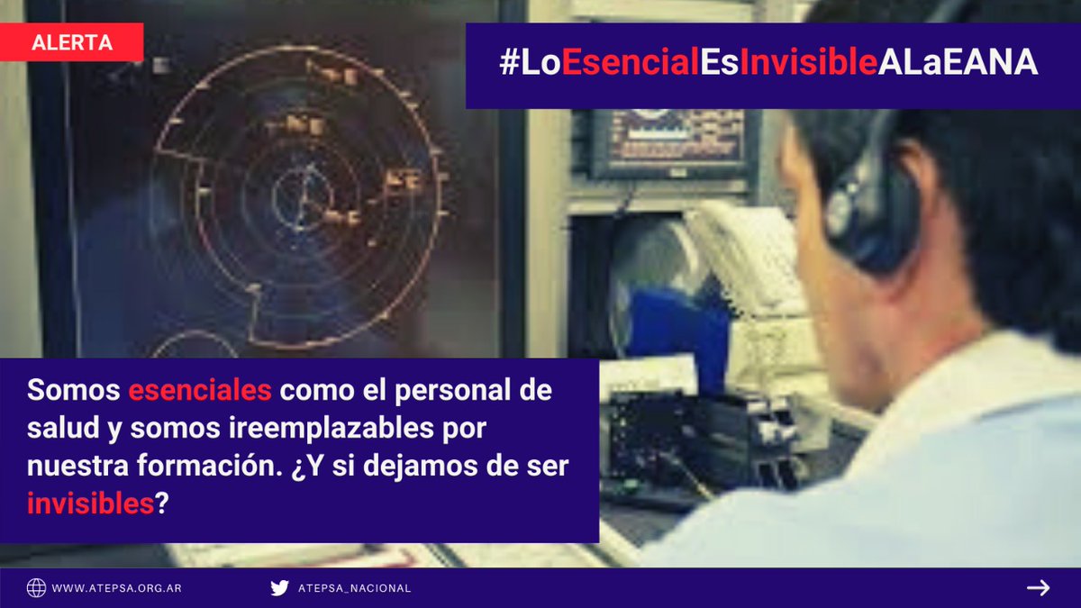 Brindamos un servicio público esencial, sin nuestro trabajo no hubiesen sido posibles los traslados humanitarios, sanitarios, de repatriación. Pero para <a href="/EANAoficial/">EANA</a> somos “esencialmente invisibles. #LoEsencialEsInvisibleALaEANA @MinTrabajoAR <a href="/MindeTransporte/">Ministerio de Transporte</a> <a href="/ATEPSA_Nacional/">ATEPSA</a>