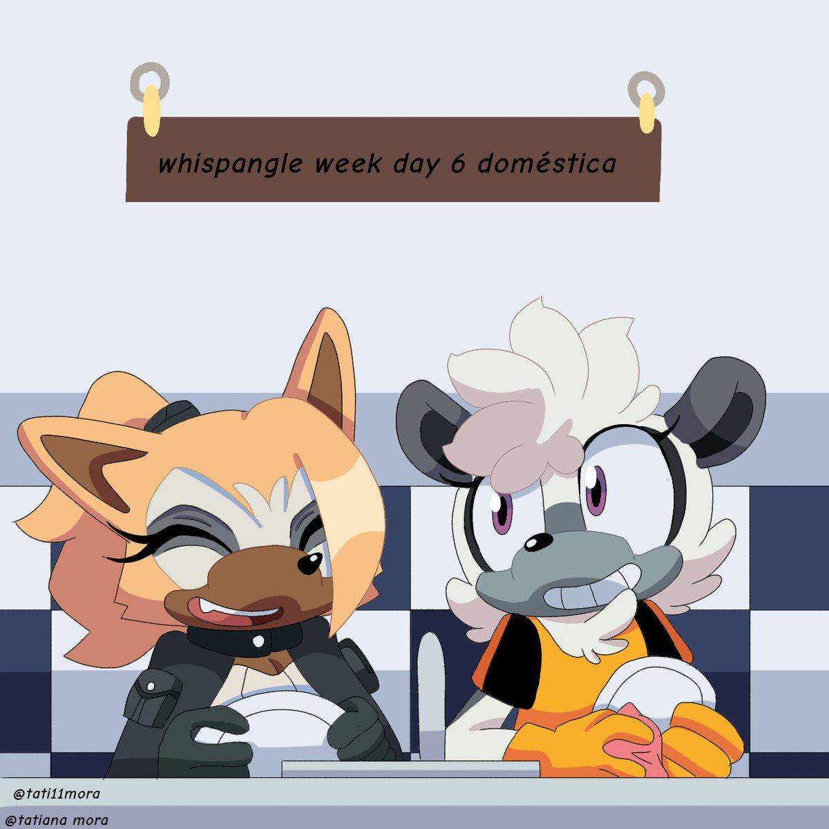 Tati11M's tweet image. Whispangle week day 6 doméstica
#WhispangleWeek #WhispangleWeek2021 #Whispangle 
#whisperthewolf #tanglethelemur