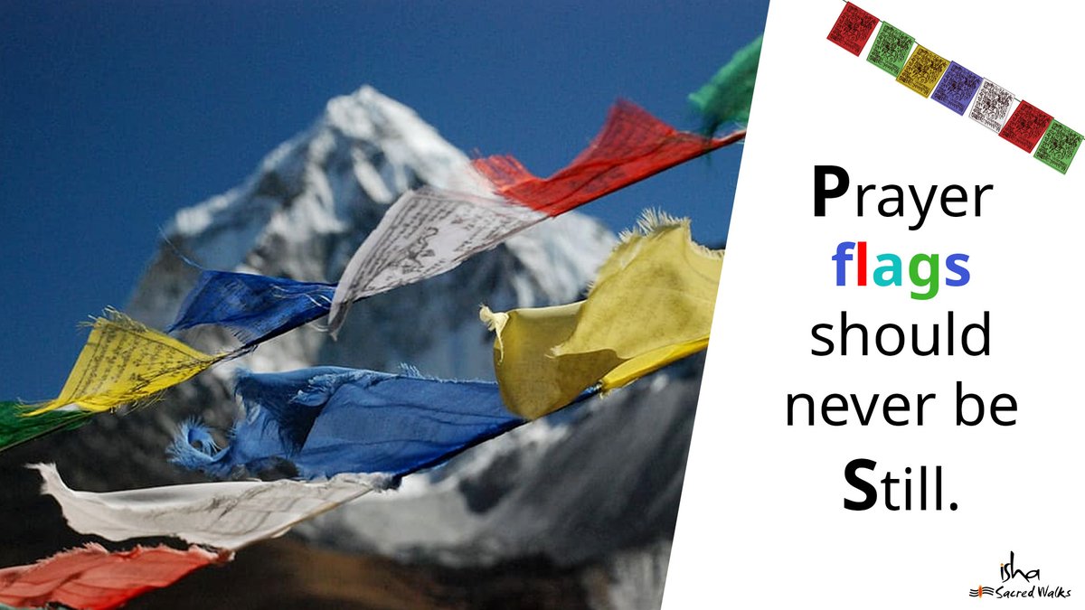Isha Sacred Walks On Twitter 3 Fun Facts About Prayer Flags Each Color In The Buddhist Prayer Flag Represents The Five Elements 4 Directions Prayer Flags Are Inscribed With Auspicious Symbols