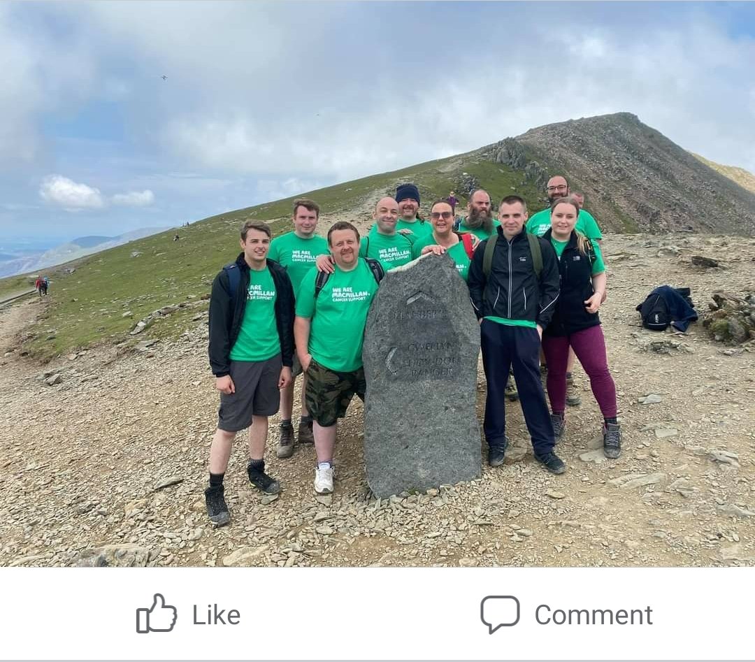 Me and my team raised £1400 yesterday for Macmillan by walking up Snowden... So proud that we all made it ❤ #Bestteamever