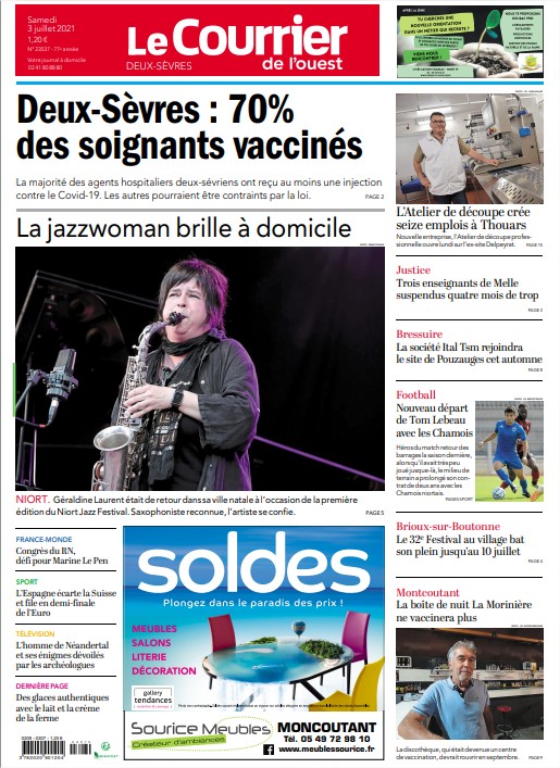 JColombet's tweet photo. Bonjour,
Voici les unes du Courrier de l'Ouest ce samedi 3 juillet en Anjou et en Deux-Sèvres.
Pour lire le journal en version numérique,
c'est ici ➡ https://t.co/j96FjFQbDA https://t.co/PLFKIPLEKH