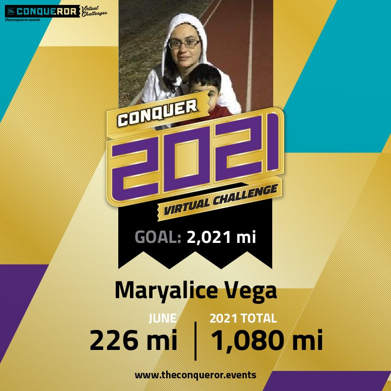 vega_maryalice's tweet image. #Theconquerorchallenge #myvirtualmission #virtualraces #virtualchallenge #virtualruns #2021