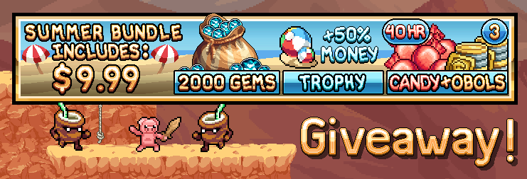 🏖️SUMMER BUNDLE GIVEAWAY!!🏖️
-
👥You must be following me to win!
-
6 People who RETWEET will win!♻️
2 People who HEART will win!❤️
2 People who post a picture of themselves standing next to XxX_Cattleprod_XxX (sword piggy) in comments will win!
-
CONTEST ENDS JULY 18th