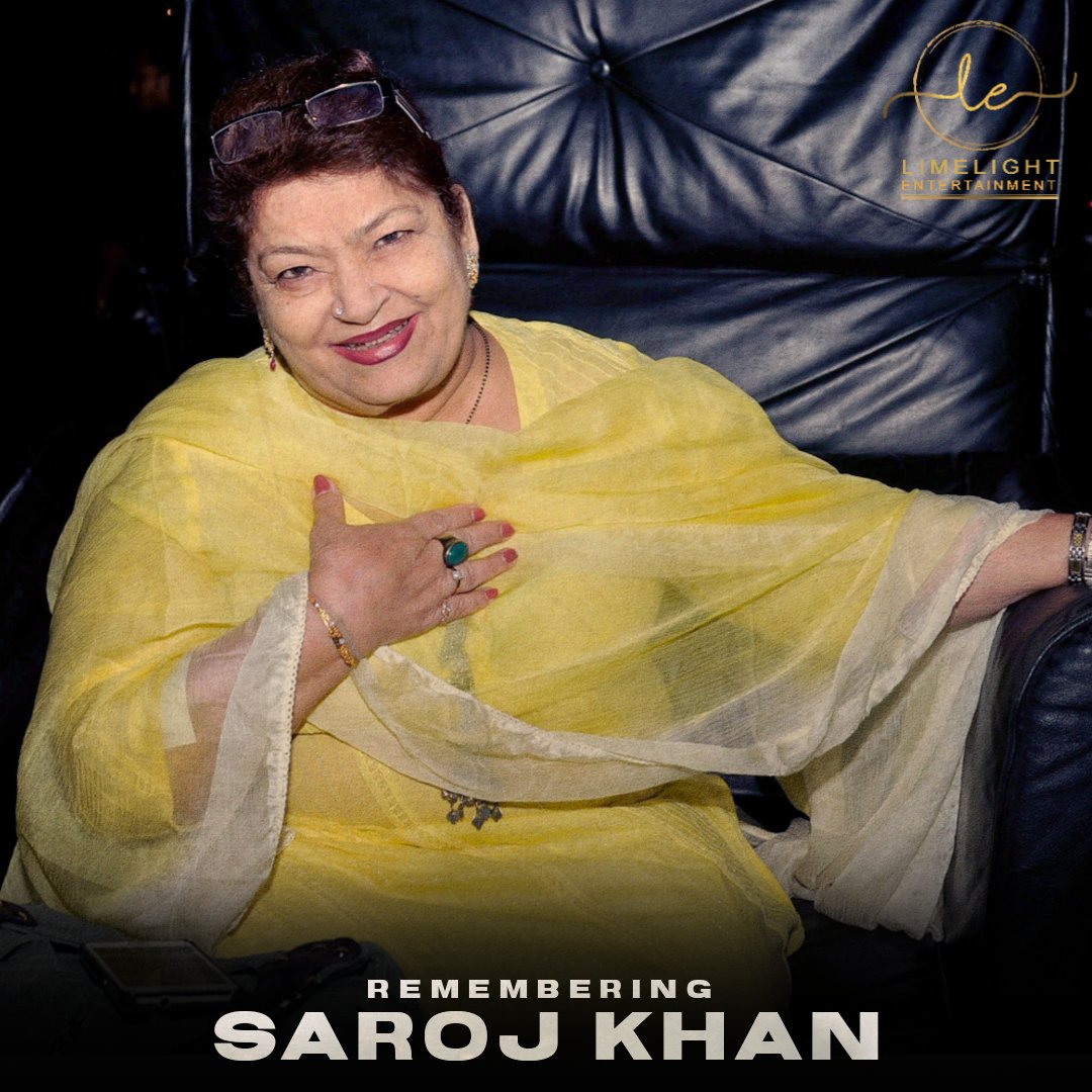 LimelightEnter3's tweet photo. Remembering one of the greatest choreographer #SarojKhan on her first death anniversary !! 
#rememberingsarojkhan
.
.
#sarojkhan #masterji #bollywoodchoreographer #bollywooddance #bollywooddancing #ripsarojkhan #music #choreography #madhuridixit #limelightentertainment https://t.co/EibzknZxx0
