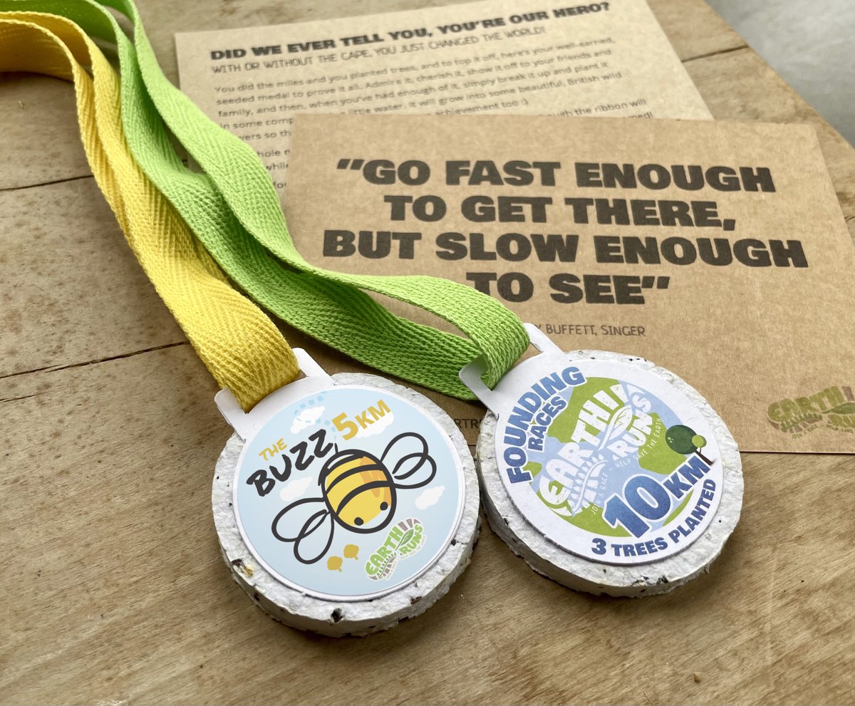 Earthruns4trees's tweet photo. It's Plastic Bag Free Day! But why stop there? Celebrate your race with a plastic free, biodegradable, seeded medal! When you're done showing it off, plant it and grow wild flowers for the bees! #earthruns #plasticfree #loverunning #runchat #runningmotivation #runfortrees #run https://t.co/gr5QA7DCvL