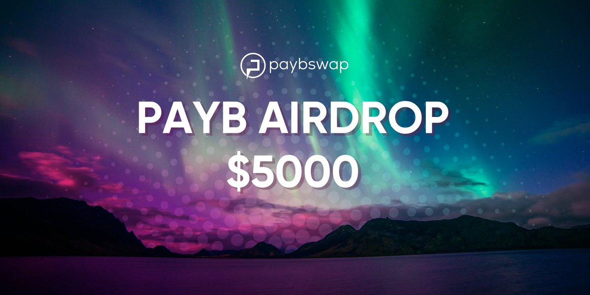 📌PaybSwap Airdrop is live! 

📌 Start the airdrop bot below and complete the tasks to get up to Up to 125 PAYB [~$1]

📌  Also, the top 100 referrers will share 125,000 PAYB [~$1000] 

👉  t.me/PaybSwapAirdro…  👈

#Airdrops #Bitcoin #crypto  #Blockchain #PaybSwap #PAYB