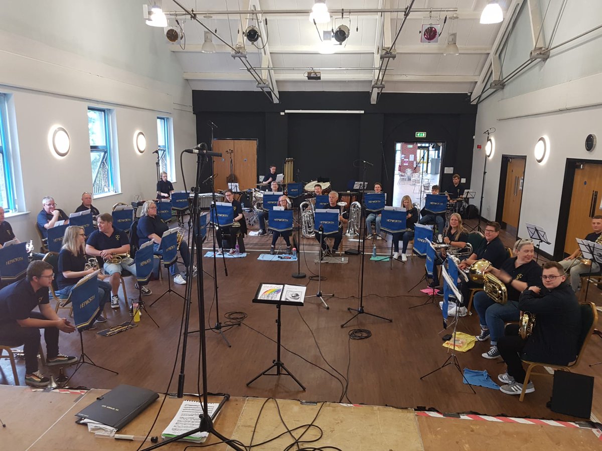 hepworthband's tweet photo. A busy weekend recording 'Rhythm of Light', celebrating the life and work of sculptor Barbara Hepworth and music for our forthcoming online concert series. 
Great to be working with @KeithKMJ  @lizlanecomposer and to be back performing together again. https://t.co/OVedopn0e6