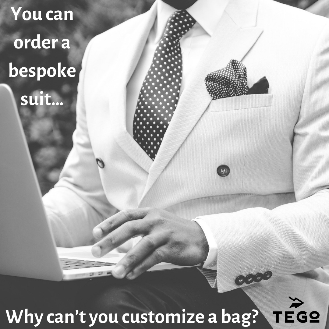 TegoKits's tweet photo. You can order a bespoke suit custom fit for your body....why can't you customize a bag for YOUR stuff? https://t.co/SXGaut6WOq