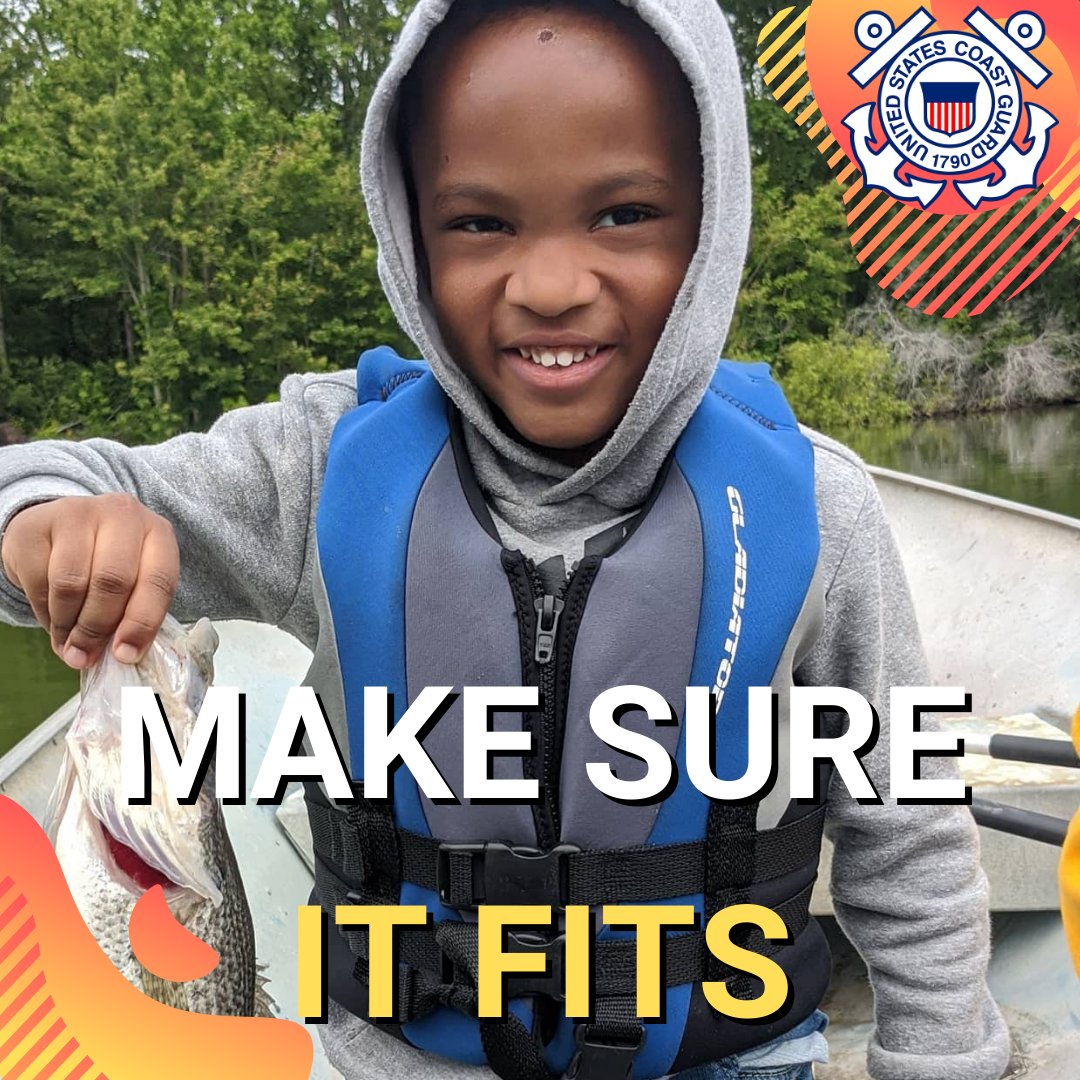 uscgEast's tweet photo. Always make sure you and all your passengers are equipped with life jackets that fit properly and are in good condition before heading out on the water. #WearIt #FitToFloat #LifeJackets
For information on how lifejackets should fit visit here.
https://t.co/h8d8IAgyxL https://t.co/Ugx2jeytaz