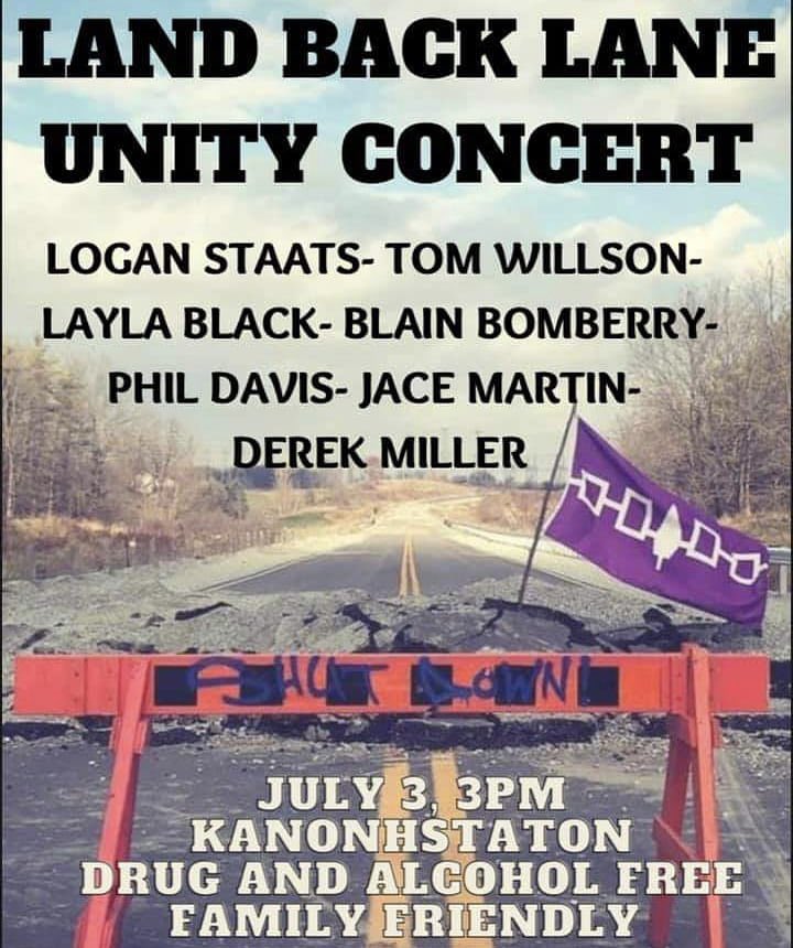 TODAY I join land defenders & friends at  a Unity Concert for @1492LBL - 3:00pm 6th Line & Argyle St #sixnations #caledonia  #hamont #landback #1492LandBackLane