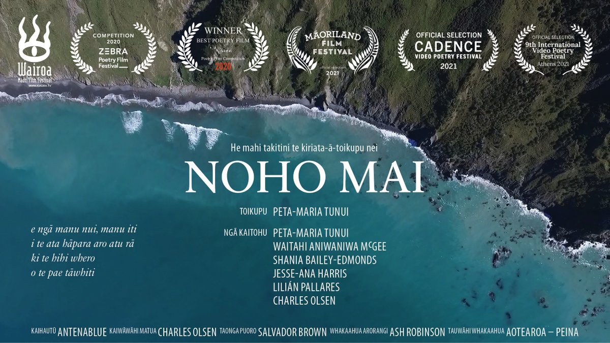 Our collaborative te reo Māori poetry film NOHO MAI will feature in this year's Given Words for <a href="/0800Phantom/">Phantom Billstickers</a> <a href="/NZPoetryDay/">NZPoetryDay</a> 27 August 2021. Go and see it this Tuesday 6 June in Auckland at a free event for the Matariki festival! Details: matarikifestival.org.nz/2021/matariki-…