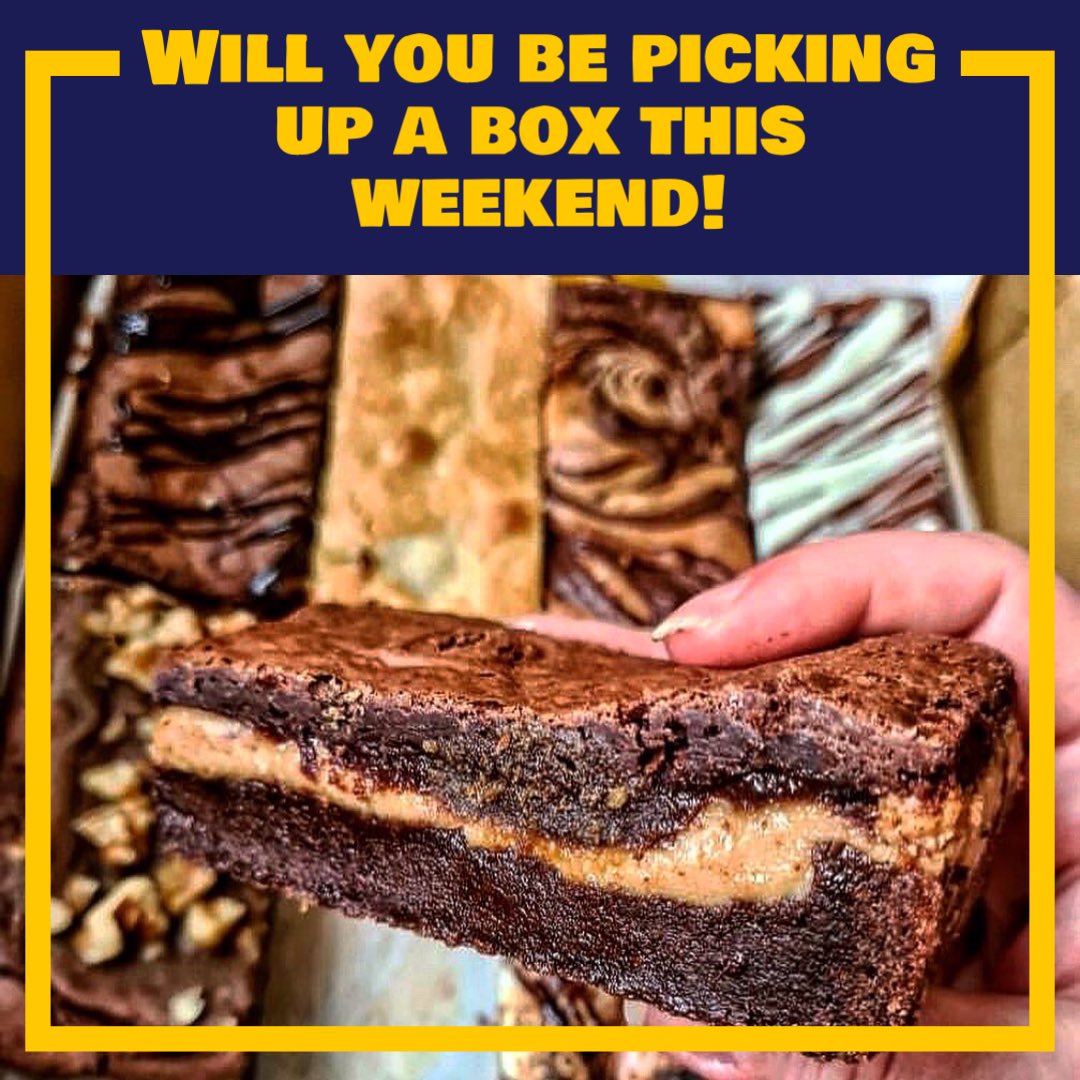 Well the weather may be miserable, but we’ve got the goods to help cheer you up! We have a number of our signature Brownie & Blondie boxes, ready to go out this afternoon as a treat or gift for someone. Get your hands on them quick! Home Deliveries Available!!
