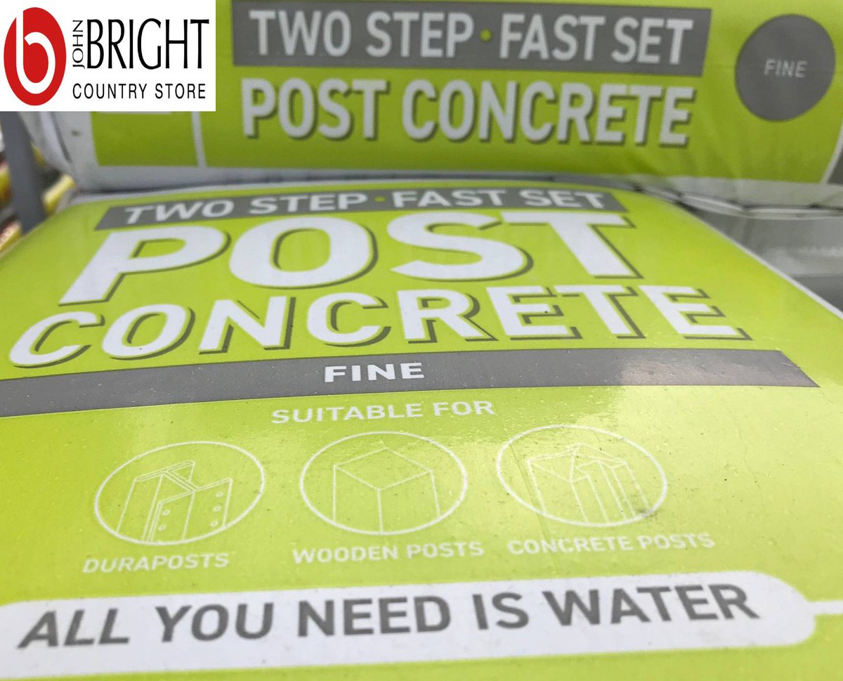 JohnBrightLtd's tweet photo. John Bright Fencing has Post mix in stock, £5 for a 20kg bag.
Just add water to set your post. Quick and easy for making your fencing and garden improvements. https://t.co/QNa5OV5MK9 #postmix #concrete #garden #fence #dorset https://t.co/bUgeZcjNEb