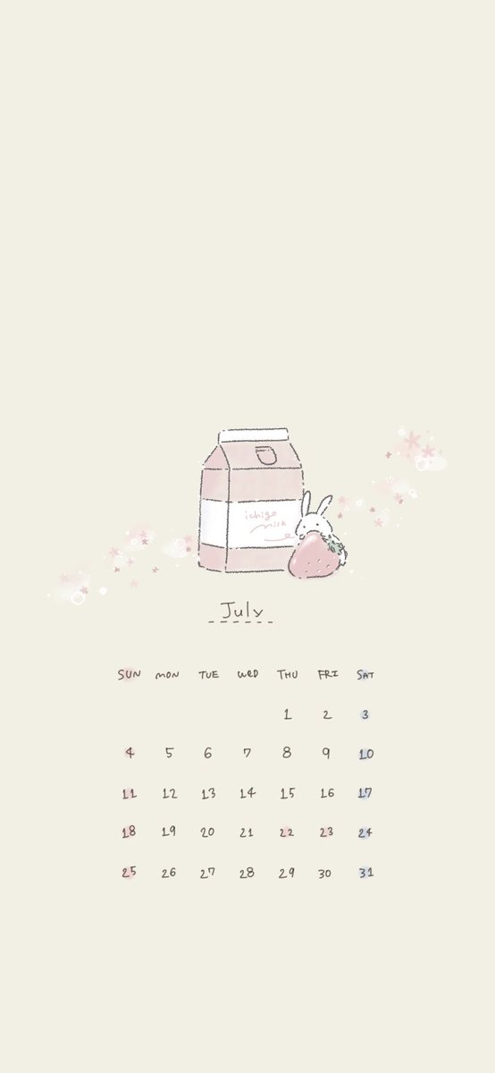 すももな على تويتر ˋˏ 7月の壁紙カレンダー ˎˊ 7月の癒しになりますように ˊᵕˋ ミルクといちごみるく どっちにしますか ꪔ ꪔ ペアでも使えますよ 使用の際は反応くれると とってもうれしいです イラスト 待ち受け ロック画面 T