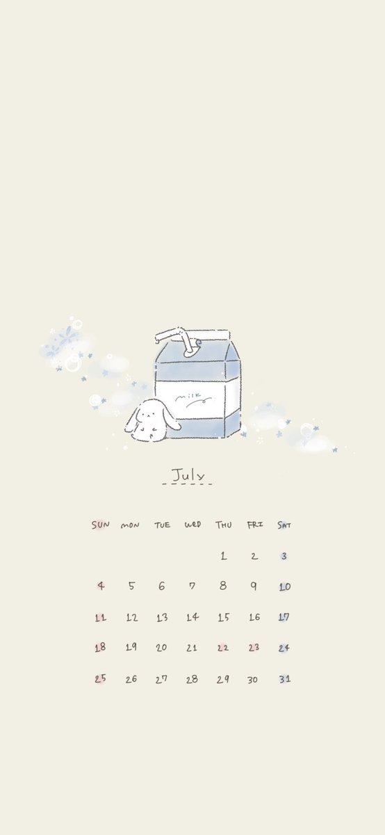 すももな ˋˏ 7月の壁紙カレンダー ˎˊ 7月の癒しになりますように ˊᵕˋ ミルクといちごみるく どっちにしますか ꪔ ꪔ ペアでも使えますよ 使用の際は反応くれると とってもうれしいです イラスト 待ち受け ロック画面 T